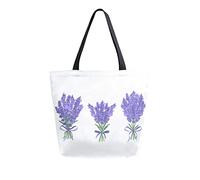 Sac fourre-tout en toile lavande aquarelle printemps femme sac de plage bouquet fleurs de provence sac à bandoulière grand sac à main réutilisable léger pour le shopping épicerie voyage