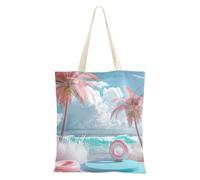Sac fourre-tout en toile Let's Take A Vacation To Peach avec poches pour les voyages en toile
