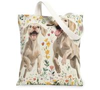 Sac fourre-tout en toile motif chien de Weimar de Braque de Weimar pour le shopping, 33 x 38,1 cm, sac d'épicerie réutilisable pour femme, animal domestique, travail, voyage, cadeau décoratif