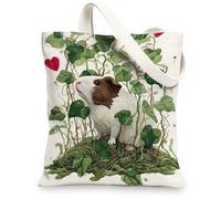 Sac fourre-tout en toile motif cochon d'Inde, réutilisable, respectueux de l'environnement, léger et mignon, Blanc, 13x15 Inch