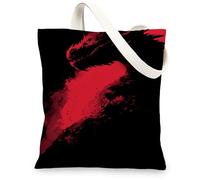 Sac fourre-tout en toile motif dragon, sacs de courses réutilisables, audacieux, modernes, légers et lavables avec bandoulière, Rouge, 13x15 Inch