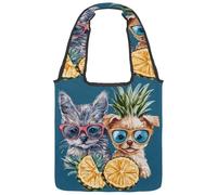 Sac fourre-tout en toile pour femme, joli espace avec planètes, étoiles, motif astrologie, sac fourre-tout réutilisable pour les courses, le travail, Multicolore 05, 14.1x14.9in/36x38cm