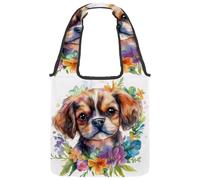 Sac fourre-tout en toile pour femme, joli espace avec planètes, étoiles, motif astrologie, sac fourre-tout réutilisable pour les courses, le travail, Multicolore 09, 14.1x14.9in/36x38cm