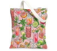 Sac fourre-tout en toile pour femme - Lavable et réutilisable - Idées pour l'extérieur, les voyages, le travail, la lecture, 33 x 38 cm