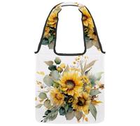 Sac fourre-tout en toile pour femmes et filles, motif chiens saucisses mignons avec cœurs, sac fourre-tout réutilisable pour les courses, le travail, Multicolore 08, 14.1x14.9in/36x38cm