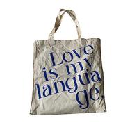 Sac fourre-tout en toile pour fille et femme, sac à main décontracté, grande capacité, sac à bandoulière avec motif lettre, sac à main pour femme, gris
