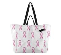 Sac fourre-tout en toile pour les vacances, la cuisine, les courses, les mamans, pour femme, cadeau de demoiselle d'honneur, sensibilisation au ruban blush