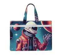 Sac fourre-tout en toile pour ordinateur portable avec imprimé « Cool Man in Outer Space » - Pour voyage, bureau, université