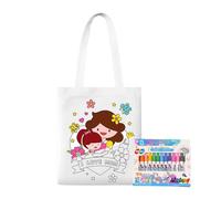 Sac fourre-tout en toile pour peinture, gribouillage, fête des mères, loisirs créatifs avec stylos de peinture, activités d'apprentissage pour à partir de 3 ans, filles, garçons, maternelle