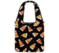 Sac fourre-tout en toile réutilisable avec balais, yeux volants, chauve-souris, pour femmes, enseignants, infirmières, Multicolore 03., 14.1x14.9in/36x38cm