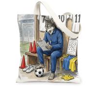 Sac fourre-tout en toile réutilisable avec motif loup de football 2026 pour faire ses courses, 33 x 38,1 cm, prêt à être assorti à un entraîneur d'animaux sauvages, sac d'épicerie réutilisable pour