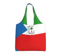 Sac fourre-tout en toile réutilisable pour femme, parfait pour les courses, la plage, les voyages et la vie quotidienne Motif drapeau de la Guinée équatoriale