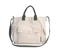 Sac fourre-tout en toile Sac à bandoulière décontracté en toile pour hommes et femmes Sacs à bandoulière en toile multi-poches pour l'école Shopping Travail Voyage