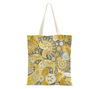 Sac fourre-tout en toile style ethnique cachemire noix de cajou fleur jambon tatouage sac fourre-tout avec poches pour le travail fourre-tout en coton