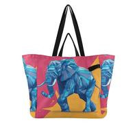 Sac fourre-tout en toile tendance pour la cuisine, les demoiselles d'honneur, pour hommes, enterrement de vie de jeune fille, cadeaux de fête, formes dynamiques, éléphants bleus