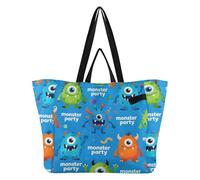 Sac fourre-tout en toile utilitaire de cuisine, sac de courses décontracté pour femme, cadeau de mariage, fête de monstres de voyage