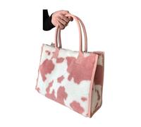 Sac Fourre Tout Fluffy Sac à main en peluche polyvalent for l'automne et l'hiver, sac bandoulière for étudiant, idéal for un usage quotidien, l'école, le travail les voyages(Color 02)