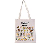 Sac Fourre-Tout France Nourriture - Cadeau pour Amateur de Cuisine et Souvenir de Voyage - Large