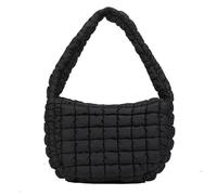 Sac fourre-Tout gonflé, Sac fourre-Tout capacité, Rembourrage léger, en PU à Fermeture éclair pour Femme avec Poche intérieure, Doublure en Polyester Solide et décontractée, à ma