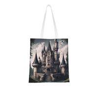 Sac fourre-tout gothique Fairy Tale Castle01 imprimé, sac de plage portable, sacs d'épicerie réutilisables pliables avec poignées