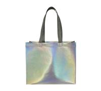 Sac fourre-tout holographique, non tissé, imperméable, réutilisable, brillant, pour le shopping, les fêtes, les voyages, Moyen, Refer to description