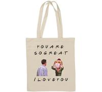 Sac fourre-tout humoristique en coton naturel avec inscription « You Are So Great I Love You » Blanc