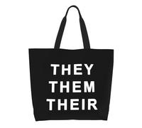 Sac Fourre-Tout Ils Eux Leurs Sac À Main Décontracté Avec Poignées Lavables Sacs En Toile, Pour Burea, Femmes, Tous Les Jours, 50x40cm