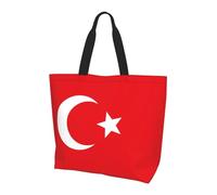 Sac fourre-tout imprimé drapeau grec, sac à bandoulière, adapté pour les voyages, la plage et le shopping quotidien., Drapeau de la Turquie, One Size
