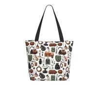 Sac fourre-tout imprimé équipement d'équitation pour femme, grand sac fourre-tout à bandoulière avec fermeture éclair, sacs à main pour le travail et les voyages