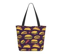 Sac fourre-tout imprimé hamburger jambon pour femme, grand sac fourre-tout à bandoulière avec fermeture éclair, sacs à main pour le travail et les voyages