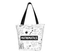 Sac fourre-tout imprimé mathématiques pour femme, grand sac à bandoulière réutilisable, grande capacité, sac à main tendance pour bureau, shopping, voyage