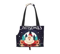 Sac fourre-tout imprimé Merry Christmas pour animal domestique - Sac à dos de transport pour animal domestique chiot sac à bandoulière pour métro/magasinage/randonnée/voyage