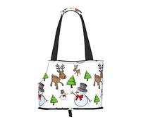 Sac fourre-tout imprimé Merry Christmas pour animal domestique - Sac à dos de transport pour animal domestique chiot sac à bandoulière pour métro/magasinage/randonnée/voyage
