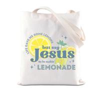 Sac fourre-tout inspiré de la limonade de Jésus avec citation de la foi chrétienne, cadeau de foi chrétienne, cadeau de Dieu, Limonade Uk2, INCHES
