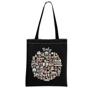 Sac fourre-tout Italie Cadeau de voyage Italie Cadeau Bienvenue en Italie Cadeau de déménagement en Italie, Italy Tote Blk, Large
