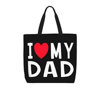 Sac Fourre-Tout J'Aime Mon Papa Sac À Main Décontracté Pliable Avec Poignées Sacs En Toile Pour Femmes, Pour Filles, Femmes, Shopping, Burea