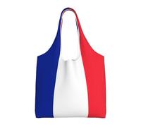 Sac fourre-tout léger en toile imprimée drapeau français pour femme