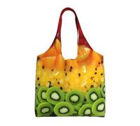 Sac fourre-tout léger en toile imprimée fruits frais pour femme
