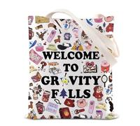 Sac fourre-tout Mabel et Dipper pour fans de dessin animé Cadeau de cryptage Mystery Shack Cadeau Welcome To Gravity Falls, Sac fourre-tout Gravity, 35*40cm