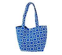 Sac Fourre-tout Marocain en Tissu - Motif Étoile Géométrique Bleu Royal & Blanc - Style Oriental - Grand Format - Léger & Résistant - Fabriqué au Maroc -
