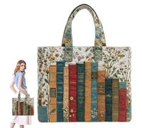 Sac fourre-tout matelassé, léger imprimé rétro, sensation artistique, patchwork matelassé, sac à main pour femme, réutilisable, respectueux de l'environnement, sac à main de rangement portable, E