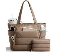 Sac fourre-tout matelassé léger pour femme, sac à main de travail rembourré pour enseignant, infirmière, école, voyage, salle de sport, kaki foncé, Large
