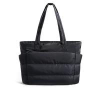 Sac fourre-tout matelassé pour femme avec compartiments - Léger - Grand sac à main pour ordinateur portable - Pour le travail, les voyages, la salle de sport, Noir , 16.14x9.84x5.12inch