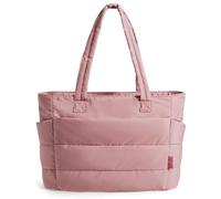 Sac fourre-tout matelassé pour femme avec compartiments - Léger - Grand sac à main pour ordinateur portable - Pour le travail, les voyages, la salle de sport, Rose 1, 16.14x9.84x5.12inch