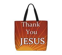 Sac Fourre-Tout Merci Jésus Sac De Shopping Réutilisable De Grande Capacité Sacs En Toile Épaule, Pour Filles, Burea, Tous Les Jours, Shopping