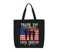 Sac Fourre-Tout Merci Pour Votre Service, Journée Patriotique Des Anciens Combattants Femmes Sac À Bandoulière Pliable Lavables Sacs En Toile Épaule, Pour Filles, Burea, Voyage, École