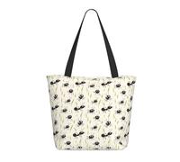 Sac fourre-tout mignon imprimé fourmi noir pour femme, grand sac fourre-tout à bandoulière avec fermeture éclair, sacs à main pour le travail et les voyages