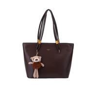 Sac fourre-tout mignon pour femme, sac à bandoulière tendance en forme d'ours en peluche, sac à bandoulière de grande capacité pour femme, voyage, travail, marron, 34 * 15 * 29 cm