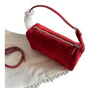 Sac fourre-tout minimaliste noir pour femme - Grande capacité - Sac à bandoulière d'été pour le travail et les trajets - Design de transport sous les bras, Rouge, 20CM