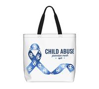 Sac Fourre-Tout Mois De Sensibilisation À La Prévention De La Maltraitance Infantile Sac Femme Plage De Grande Capacité Pliable Sacs En Toile, Pour Burea, Tous Les Jours, Shopping, Voyage